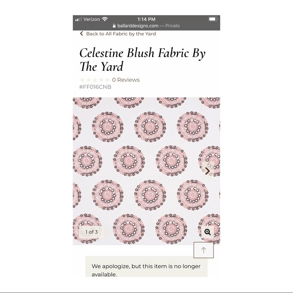 BALLARD DESIGN extra fabric- sold out online